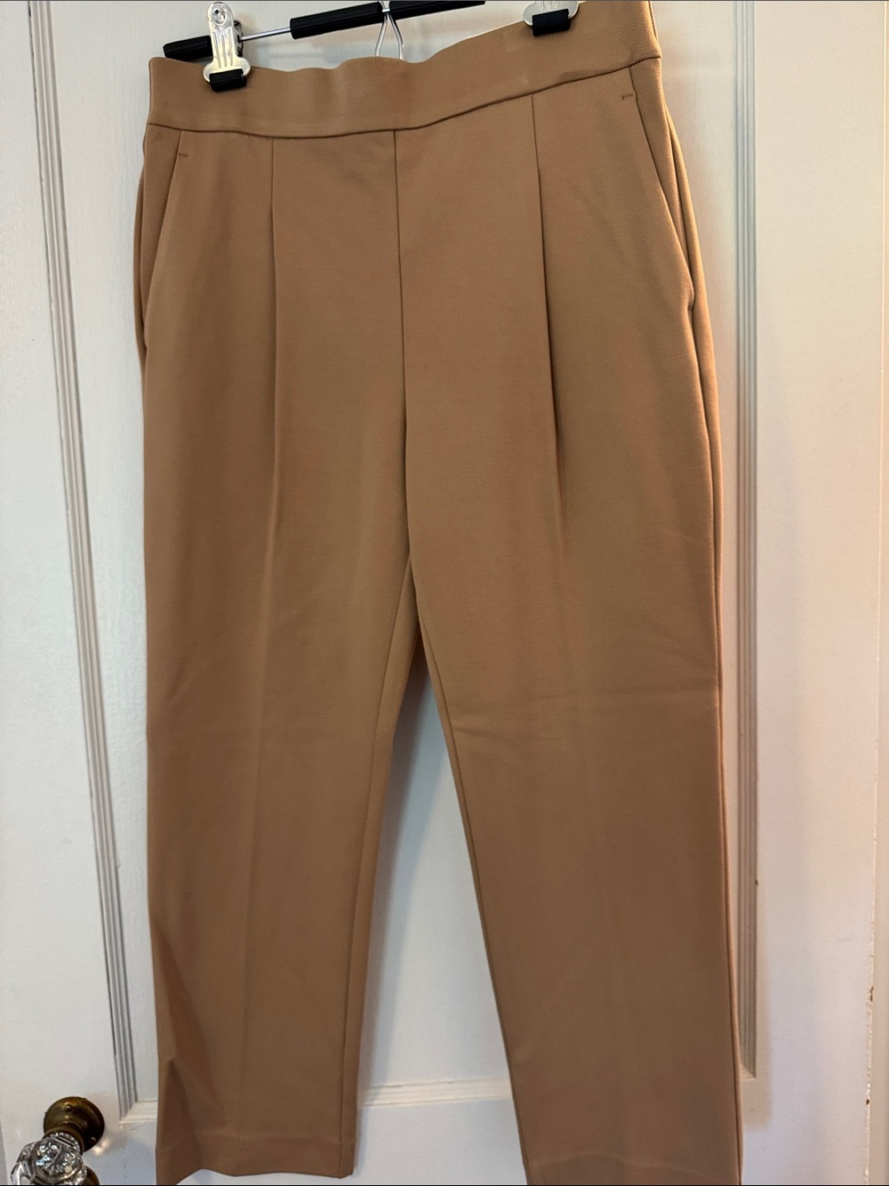 Ann Taylor Camel Tan Straight-Leg Trousers